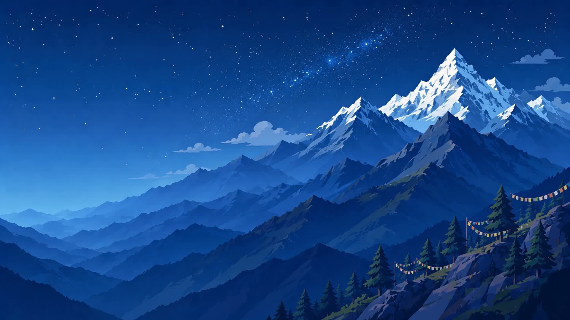The Annapurna range above Pokhara, Nepal