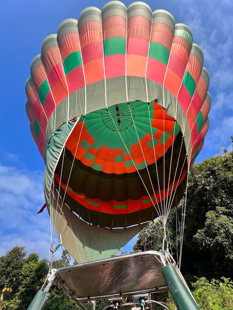 Hot air balloon over the Pokhara valley