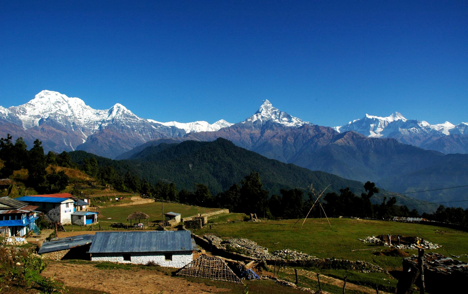 Hikers on the trail to Australian Camp above Pokhara