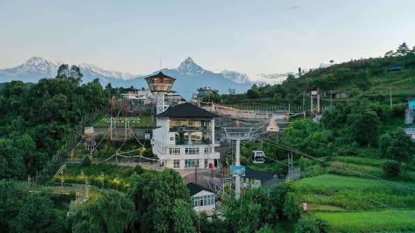 Annapurna cable car above the Pokhara valley