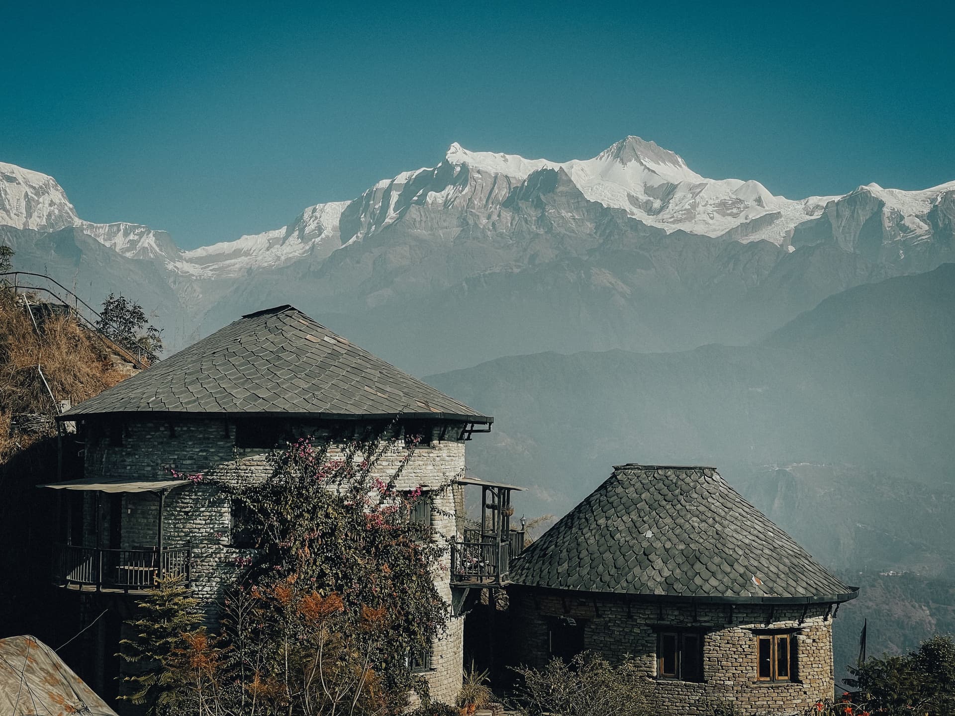 Sunrise over the Annapurna range seen from Sarangkot