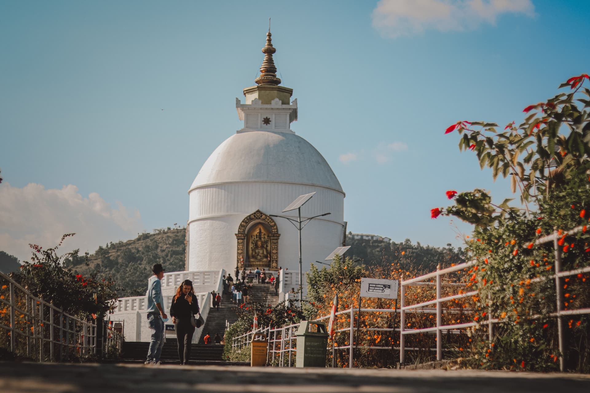 The World Peace Pagoda above Phewa Lake, Pokhara