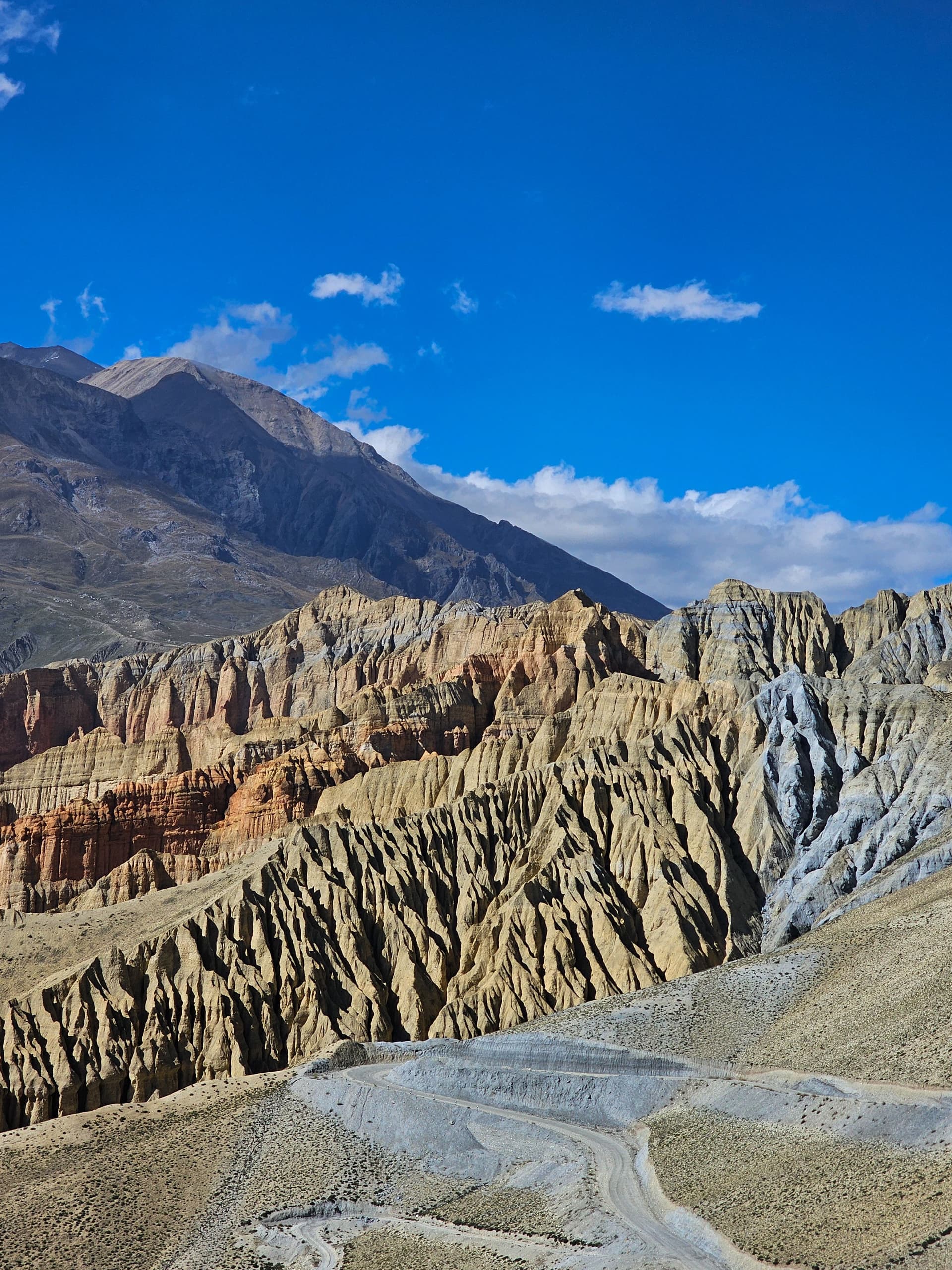 The high desert landscape of Mustang, Nepal